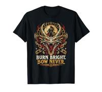Burn Bright Bow Never Norse Dragon Viking Runes Camiseta