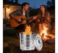 Burn Cage - Incinerador De Acero Inoxidable De 26 Cm Con Forro De Gancho De Fuego | Jaula Quemadora De Metal Cubierta Para Hojas De Papel Joss | Quemador De Basura De Fuego De Campamento De Retro-co