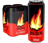Burn Energy Drink Original, Bebida Energética - Pack 4 Latas de 500ml