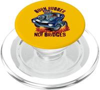 Burn Rubber Not Bridges Divertido Retro Nostalgia Coche Dibujos Animados Arte PopSockets PopGrip para MagSafe