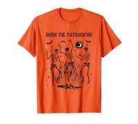 Burn The Patriarchy Feminista Dancing Skeleton Halloween 2022 Camiseta