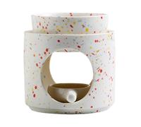 Burner de cerámica - Fotóforo decorativo reutilizable para fondant perfumado | Elegante quemador de té para casa, salón, cumpleaños, boda, Navidad, decoración
