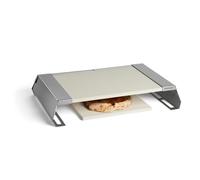 BURNHARD Accesorio para pizza, cubierta para pizza con 2 piedras de cordierita, calentamiento rápido en aprox. 15 minutos, estructura de acero inoxidable apta para lavavajillas, para parrillas de gas