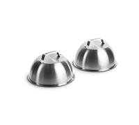 BURNHARD Campanas para Hamburguesas de Acero Inoxidable - Juego de 2 - Cúpula para Derretir Queso - Cloche Hamburguesas