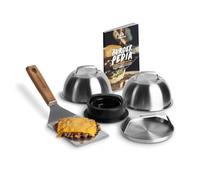 BURNHARD Kit para Hamburguesas, Molde Antiadherente para hamburgesas caseras, Prensa de Hamburguesas, Burger Set - 6 Piezas, acero inoxidable, plástico