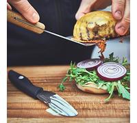 BURNHARD Set de Hamburguesas Acero Inoxidable Smasher, Prensa para Hamburguesas, Espátula de Parrilla, Campanas para Hamburguesas, Recetario, Cuchillo para Panecillos, Brochetas para Hamburguesas -