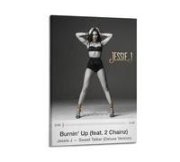 Burnin' Up by Jessie J Feat. 2 Chainz Rapper Music Firmado Limited Album Cover Prints Posters Canvas Wall Art Room Estético Pósters Música Aula Dormitorio Decoración de Pared Arte 20 x 30 cm Marco Sty