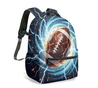 Burning Basketball - Mochila de 16 pulgadas con estampado completo para niños, mochila escolar con relámpago, color morado, mochila deportiva dinámica cósmica, 05., L, Casual