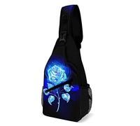Burning Blue Rose Sling Bag Crossbody Mochila Travel Chest Daypack