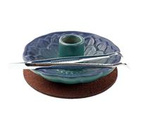 Burning Bowl - Incense Plate, Tray | Ceramic Dish, Decorative Flameproof Rest, Resin Cone Cradle for Altar Tabletop, Santo Stick Display Rack, Wellness Room Tool for Home