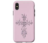 Burning Cross in Flame EMO E-Girl Boy Alt Y2K Trad Mall gótico Carcasa para iPhone X/XS