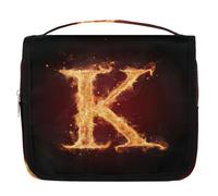 Burning Fire K - Neceser de viaje para mujeres, hombres, niños y niñas, bolsa de cosméticos de maquillaje K para colgar, bolsa de aseo organizadora de artículos de tocador, color, 4.5 L, Organizador