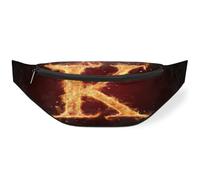 Burning Fire K - Riñonera para mujeres, hombres, niñas, niños, riñoneras, riñoneras, bolsa de cinturón para viajes, deportes, correr, color, M