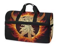 Burning Fire Phoenix Bird - Bolsa de viaje para hombres, mujeres, niños, niñas, adolescentes, bolsa de gimnasio deportiva de gran tamaño con compartimento para zapatos, bolsa de entrenamiento durante