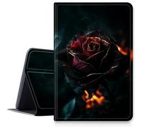 Burning Rose - Funda para iPad de 10ª generación de 10.9 pulgadas (número de modelo: A2696 A2757 A2777), funda plegable de piel sintética a prueba de golpes con apagado y encendido automático para