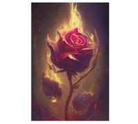 Burning Rose Puzzle de Madera 1000 Piezas, DIY, Entretenimiento Creativo, Divertido Puzzles para Adultos Y Niños De 12 Años, (78×53cm)