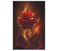 Burning Rose Puzzles de madera 1000 piezas para adultos, póster Jigsaw Puzzle, diseño único, juguete educado para adolescentes y niños (78 x 53 cm)