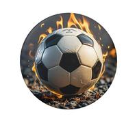 Burning Soccer Ball Button Pins 1 Pc, 2.4 Inch Round Button Insignia Metal Imagen Personalizada Foto Pin Botones Kit Para Suministros Artesanales Navidad DIY Proyectos de Fiesta, Talla única, No es