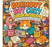 Burnout But Cozy Coloring Book: Funny Cozy Cats Surviving Adult Life