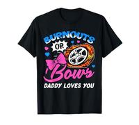 Burnouts or Bows Daddy Loves You Fiesta de revelación de género Bebé Camiseta