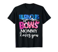 Burnouts or Bows Mommy Loves You Baby Shower Revelación de género Camiseta