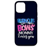 Burnouts or Bows Mommy Loves You Baby Shower Revelación de género Carcasa para iPhone 12/12 Pro