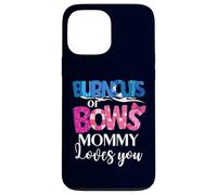 Burnouts or Bows Mommy Loves You Baby Shower Revelación de género Carcasa para iPhone 13 Pro Max