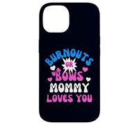 Burnouts or Bows Mommy Loves You Baby Shower Revelación de género Carcasa para iPhone 14