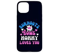 Burnouts or Bows Mommy Loves You Baby Shower Revelación de género Carcasa para iPhone 15 Plus