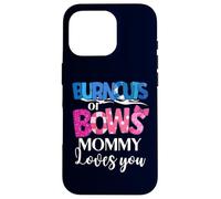 Burnouts or Bows Mommy Loves You Baby Shower Revelación de género Carcasa para iPhone 16 Pro