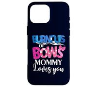 Burnouts or Bows Mommy Loves You Baby Shower Revelación de género Carcasa para iPhone 16 Pro Max
