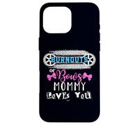Burnouts or Bows Mommy Loves You Baby Shower Revelación de género Carcasa para iPhone 16 Pro Max