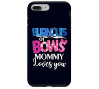 Burnouts or Bows Mommy Loves You Baby Shower Revelación de género Carcasa para iPhone 7 Plus/8 Plus