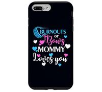 Burnouts or Bows Mommy Loves You Baby Shower Revelación de género Carcasa para iPhone 7 Plus/8 Plus