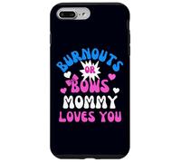 Burnouts or Bows Mommy Loves You Baby Shower Revelación de género Carcasa para iPhone 7 Plus/8 Plus