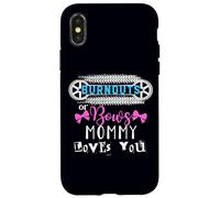 Burnouts or Bows Mommy Loves You Baby Shower Revelación de género Carcasa para iPhone X/XS
