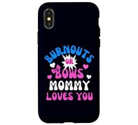 Burnouts or Bows Mommy Loves You Baby Shower Revelación de género Carcasa para iPhone X/XS