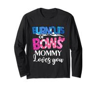 Burnouts or Bows Mommy Loves You Baby Shower Revelación de género Manga Larga
