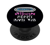 Burnouts or Bows Mommy Loves You Baby Shower Revelación de género PopSockets PopGrip Adhesivo