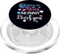 Burnouts or Bows Mommy Loves You Baby Shower Revelación de género PopSockets PopGrip para MagSafe