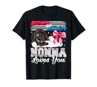 Burnouts or Bows Nonna Loves You Fiesta de revelación de género Camiseta