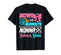 Burnouts or Bows Nonna Loves You Fiesta de revelación de género Camiseta