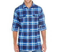 Burnside Hombre Camisa de Franela a Cuadros 2 Bolsillos en el Pecho Camiseta