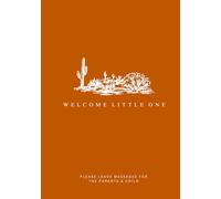 Burnt Orange Baby Shower Guest Book with Western Landscape: Gender Neutral Guest Log with Prompts