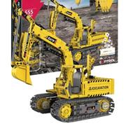 Buroku - Excavadora Robótica para Montar, 555 Piezas, Plástico ABS | Motor Eléctrico | Control Remoto | 5 en 1 | Aprendizaje Stem | Juguete de Construcción | Juega Desde la App