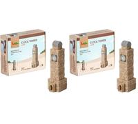 Buroku - Kit Construcción Medieval 80 Piezas | Torre del Reloj Realista | Ladrillos de Piedra | Fomenta Aprendizaje Stem y Habilidades Motoras | para Niños y Adultos | Incluye Pegamento (Paquete de 2)