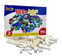 Buroku - Pack de 165 Piezas de Construcción Blancas | Bricks de Juguete Compatible con Todas Las Marcas | Fomenta Creatividad e Imaginación | Varios Tamaños | Seguro y Sin Tóxicos | Ladrillos