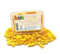 Buroku Yellow Set - Pack de 165 Ladrillos de construcción Amarillos. Varios tamaños. Bricks de Juguete compatibles con Todas Las Marcas. Piezas Amarillas Grandes.
