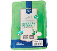 Burrata M. Chef - Ahumada, Mini, Clásica y en Hoja | Cremosa y Deliciosa | Ideal para Ensaladas y Aperitivos Gourmet (REFRIGERADO) (1 ENVASE, Burrata 250 g)