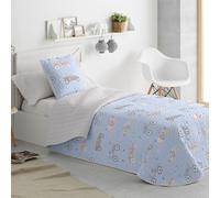 Burrito Blanco | Colcha boutí Infantil 175, Azul | para Cama de 105 cm (+ Medidas Disponibles) | Colchas bouti 105 | Cama indivual 105